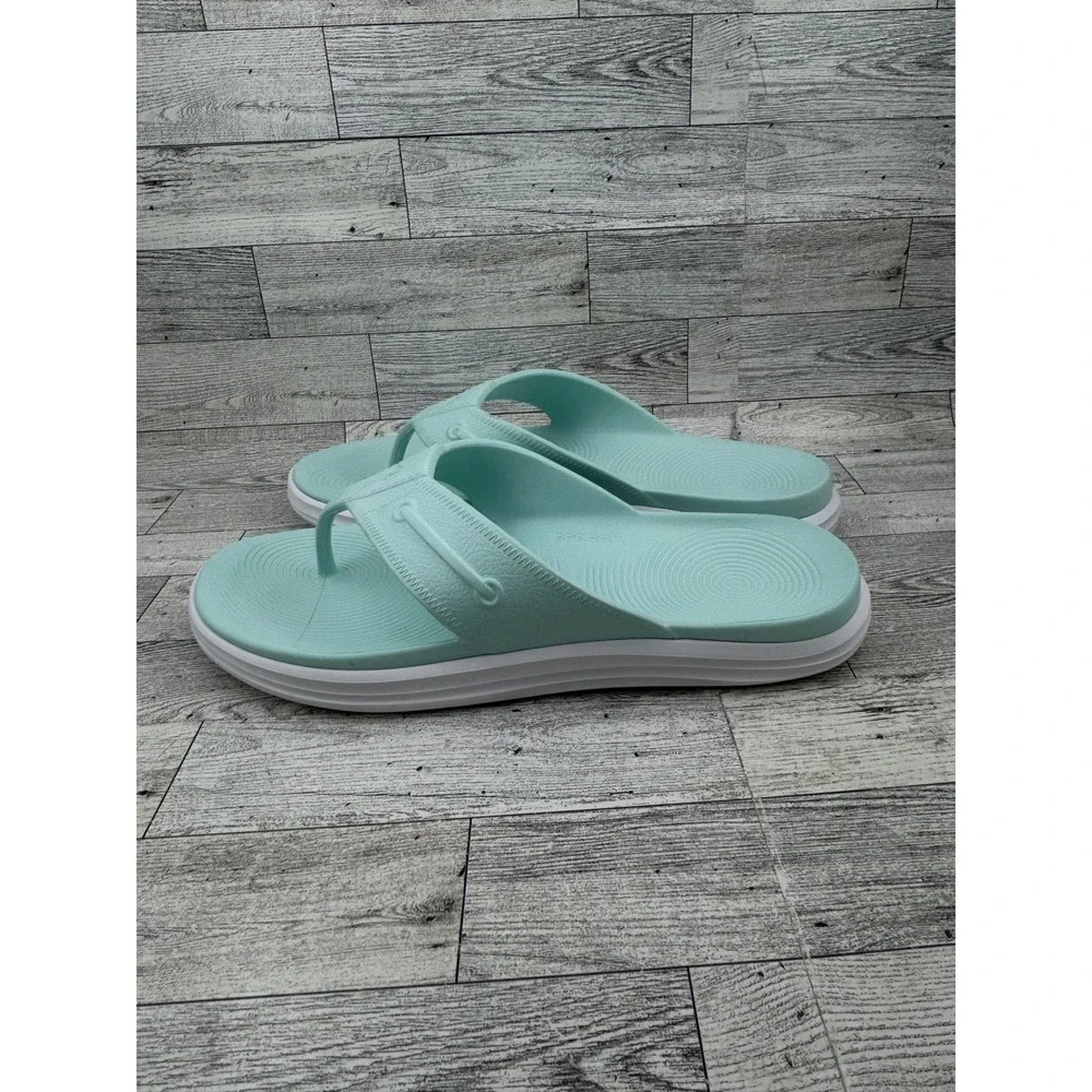 Sperry Flip Flop Sandals Mint Green Mens 10 Womens 12 Water Friendly Beach Thong